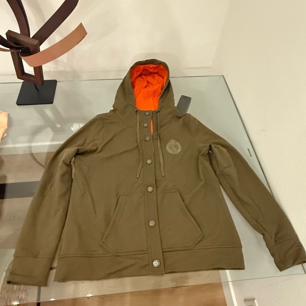Ralph Lauren Active L-RL Hooded Button-Front Sweatshirt Size L